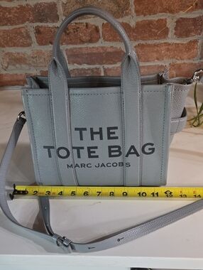 Marc Jacobs Light Gray The Tote Bag Mini Leather Tote
